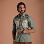 Men's Stylish Basil Green Hunting Shirt | Outdoor Comfort & Adventure